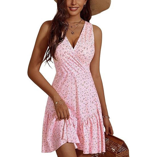 🔥Breezy & Flirty! V-Neck Wrap Dress w/ Deep Cutout✨ Sexy Beach Dress for Women💃 Summer Mini Dress | Floral Sundress TikTok Viral 🔥Breezy & Flirty! V-Neck Wrap Dress w/ Deep Cutout✨ Sexy Beach Dress for Women💃 Summer Mini Dress | Floral Sundress TikTok Viral